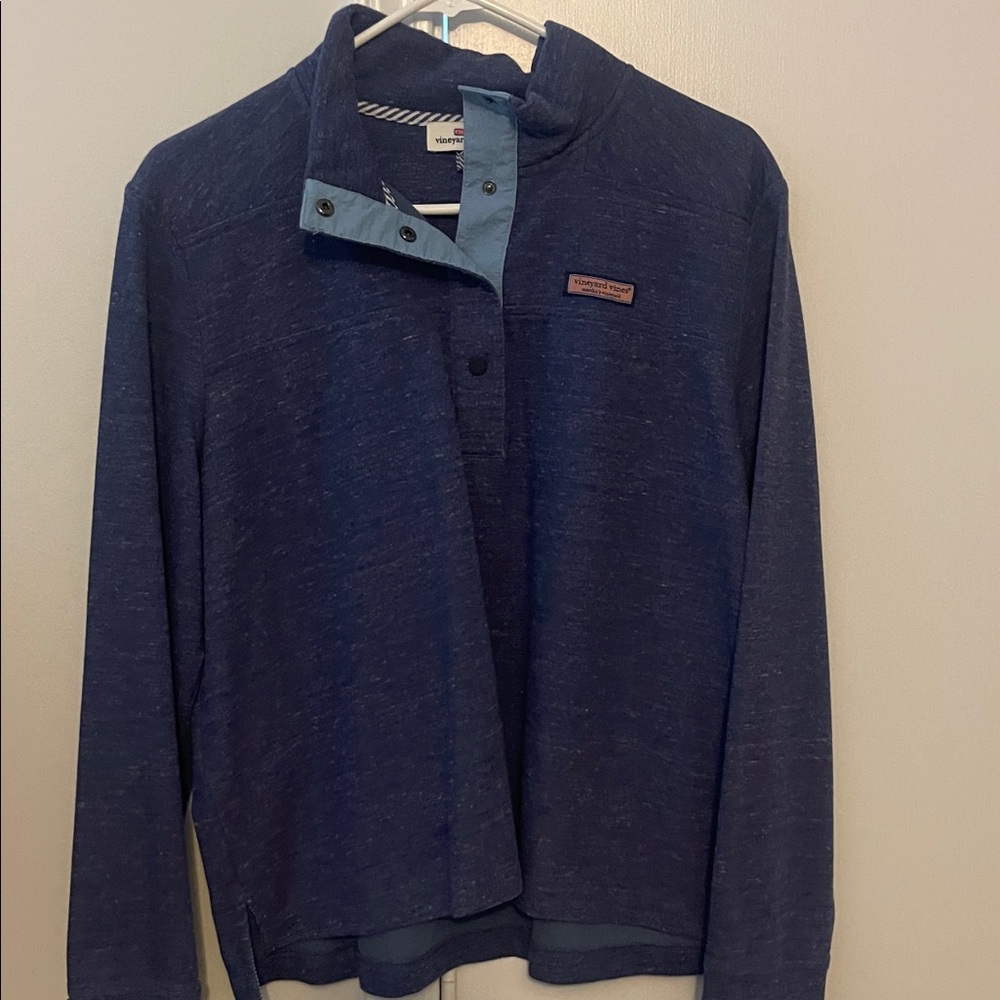 Vineyard Vines Blue Button-Up Pullover